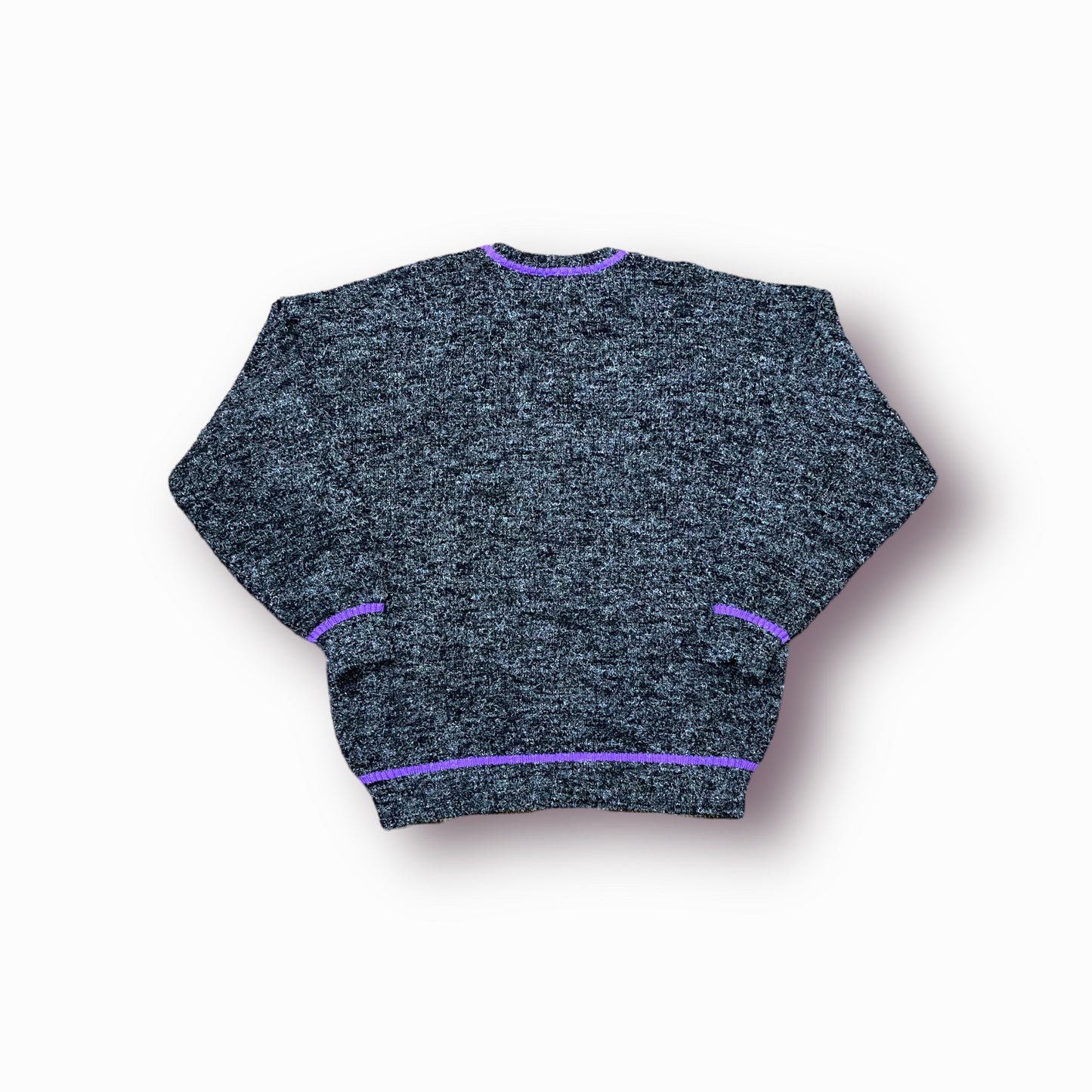 80s Winter Tennis Pullover Schwarz/Lila M