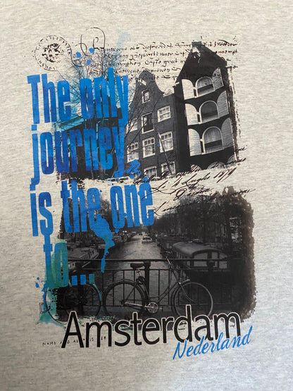 Amsterdam T-Shirt Grau/Blau XL