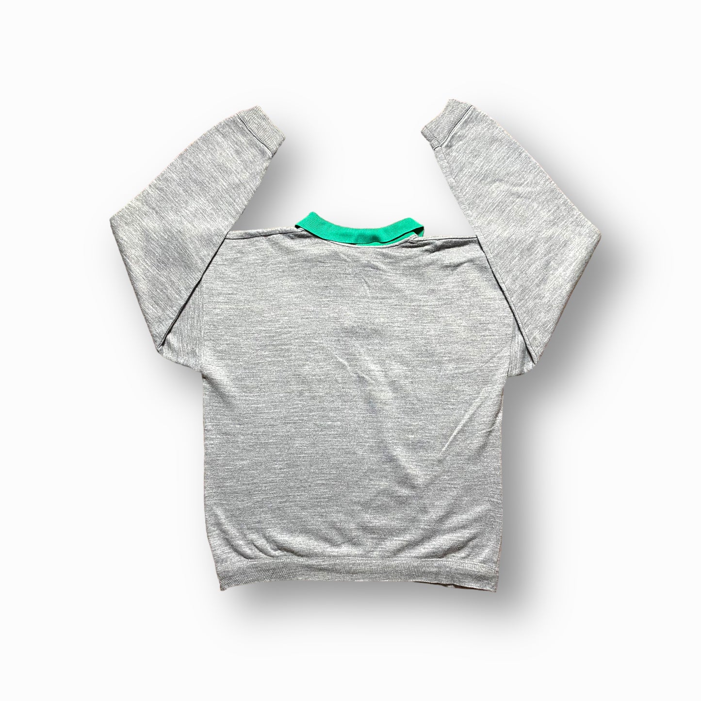 80s Oxford Golf Club Sweatshirt Cotton Grey/Green L