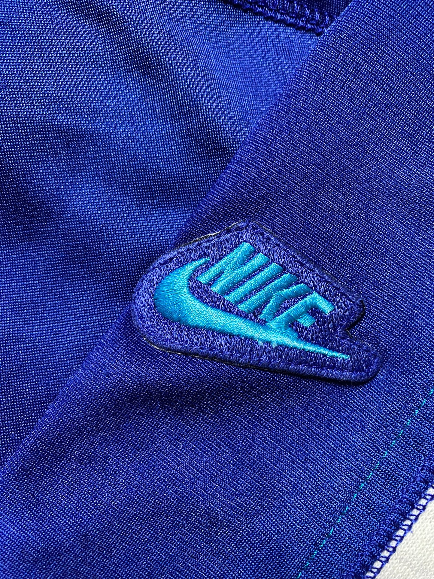 y2k Nike Basketball Varsity Jacket Blue/White L