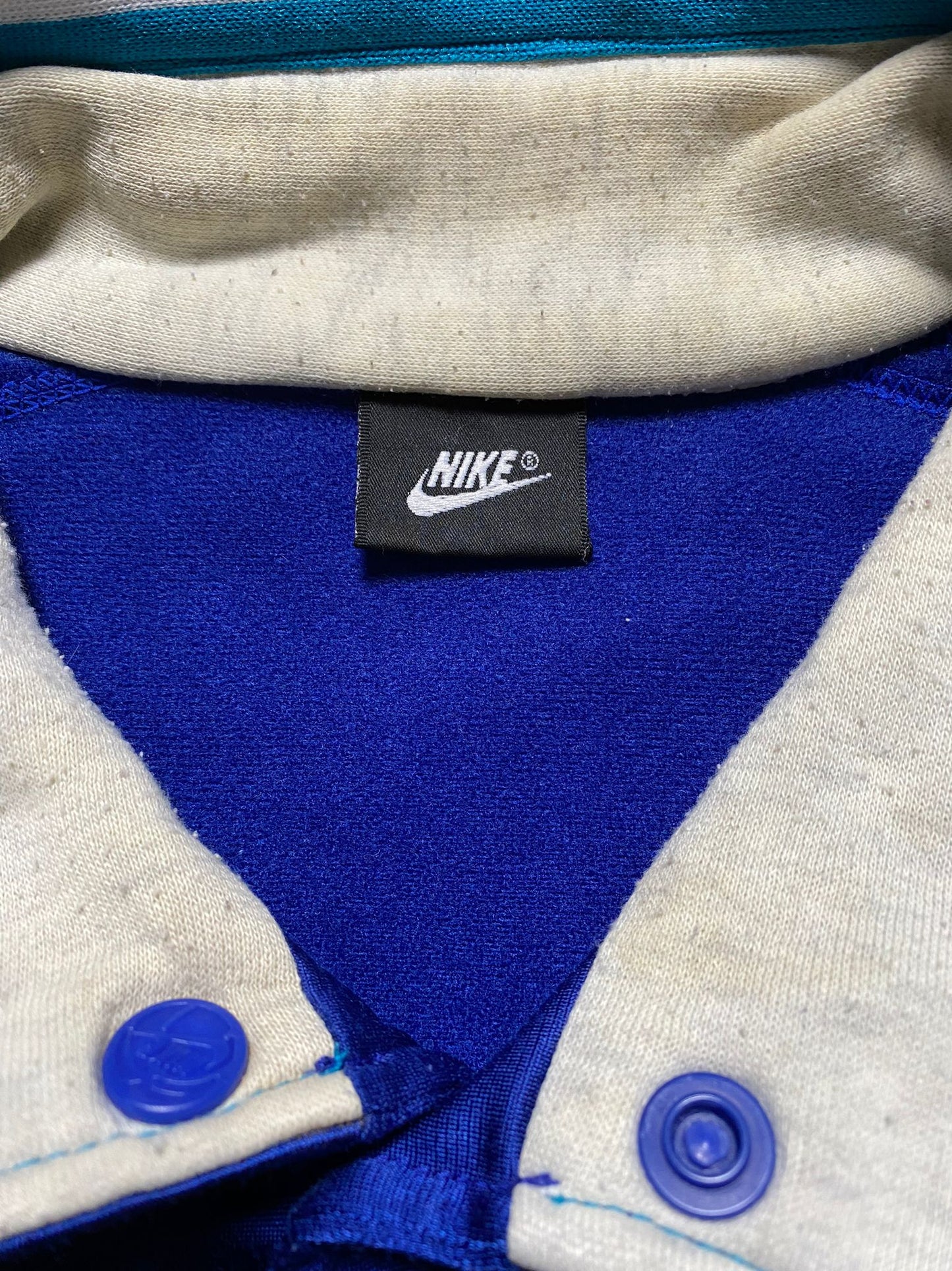 y2k Nike Basketball Varsity Jacket Blue/White L