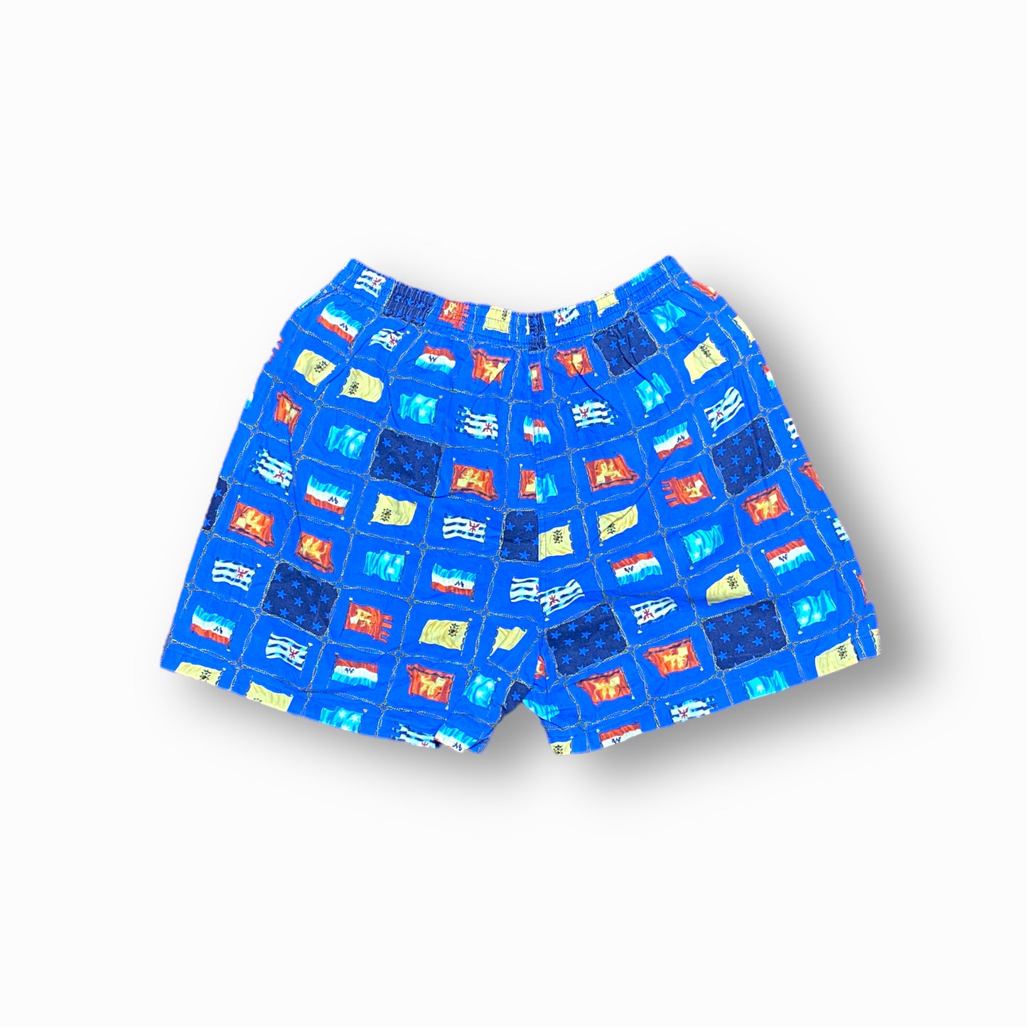 80s Surfing Shorts Baumwolle Blau/Bunt M