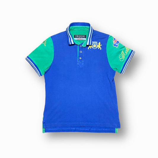 90s Kappa Australian Golf Poloshirt Baumwolle Blau/Grün XS