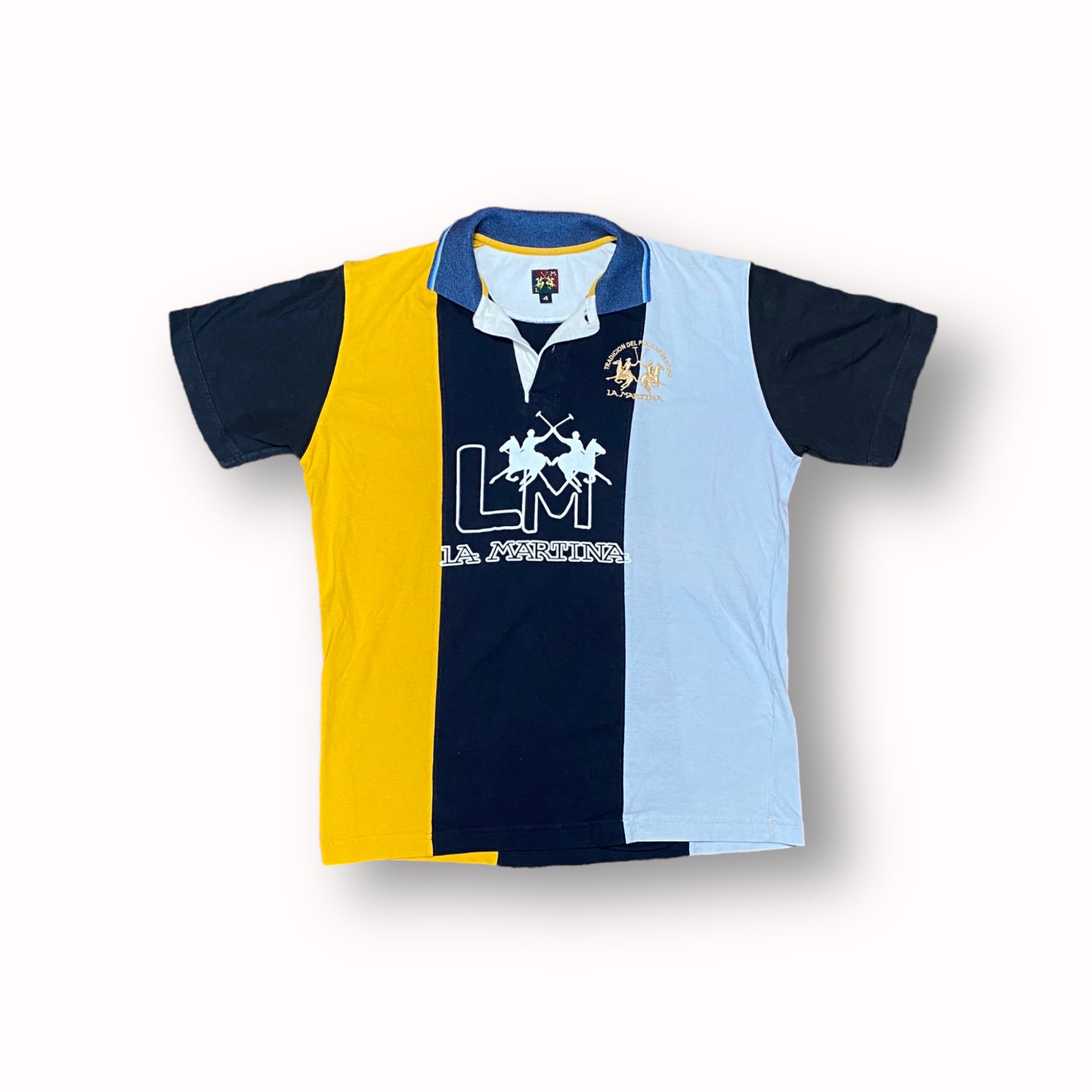 y2k La Martina Polo Shirt Black/Yellow S