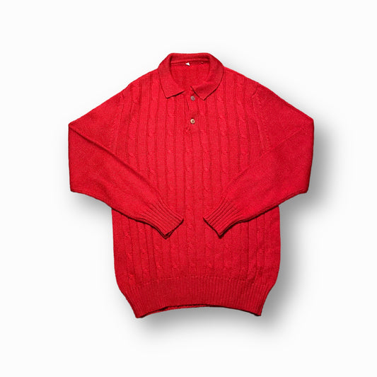 80s Pullover Wolle Rot M