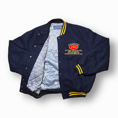 90s Americanino Varsity Jacket Wool Blue/Yellow XL