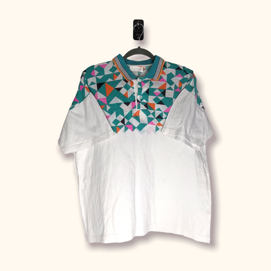 Short Sleeve Polo Shirt White/Green M