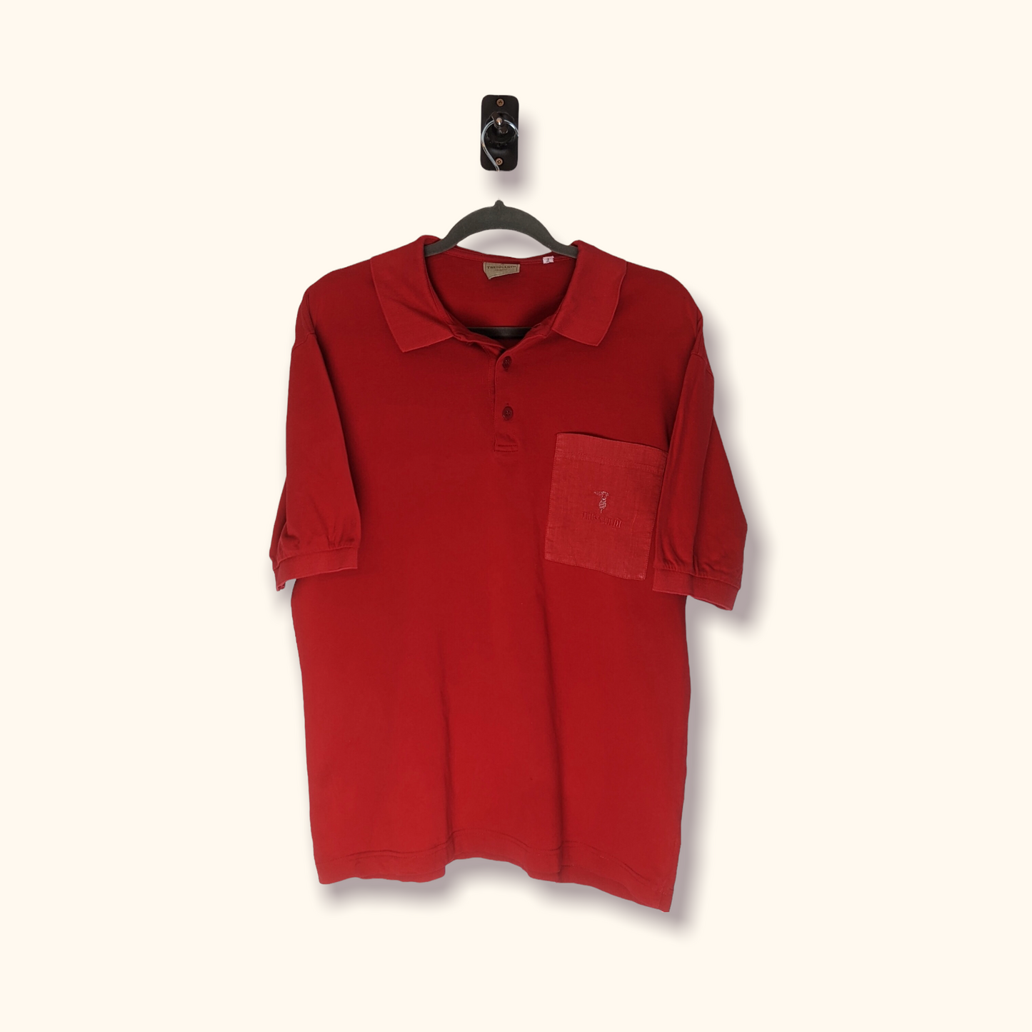 TRUSSARDI Short Sleeve Polo Shirt Red M